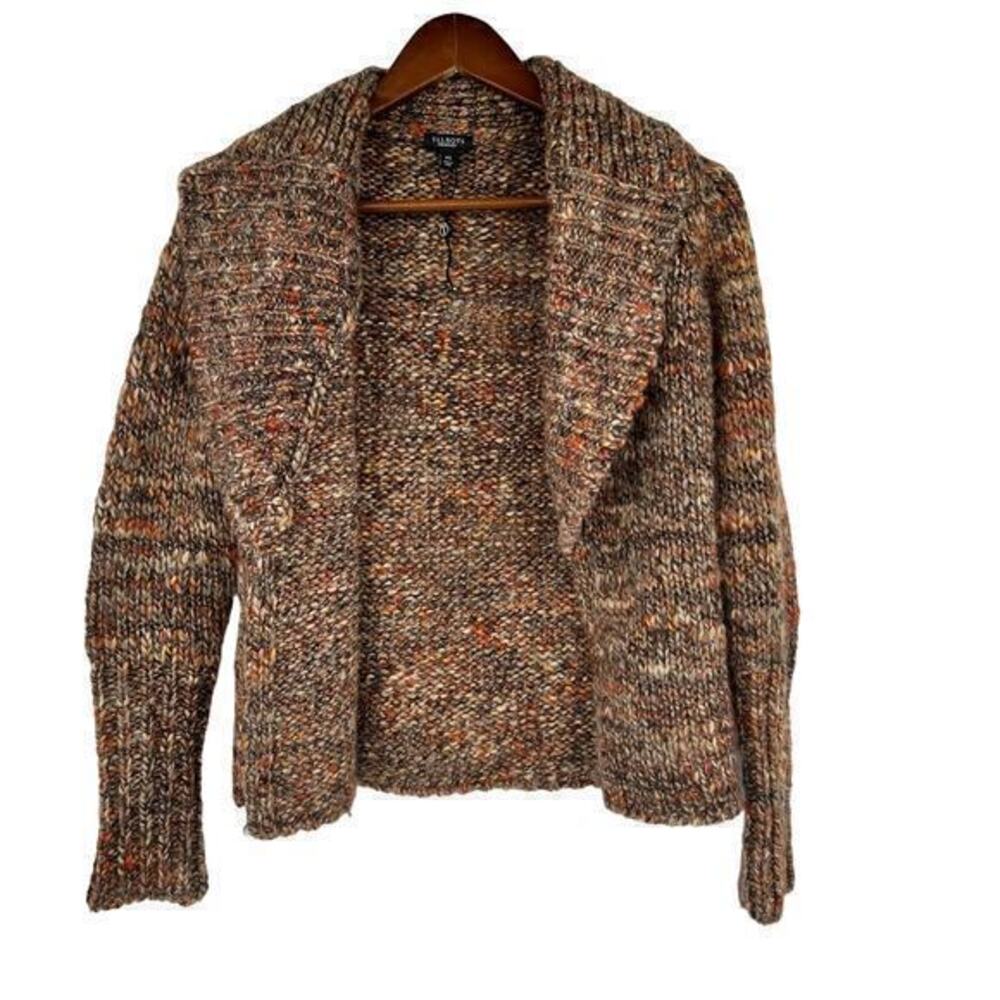 Talbots Multi Color Wool Alpaca Blend Open Front Knit Cardigan sweater size XS